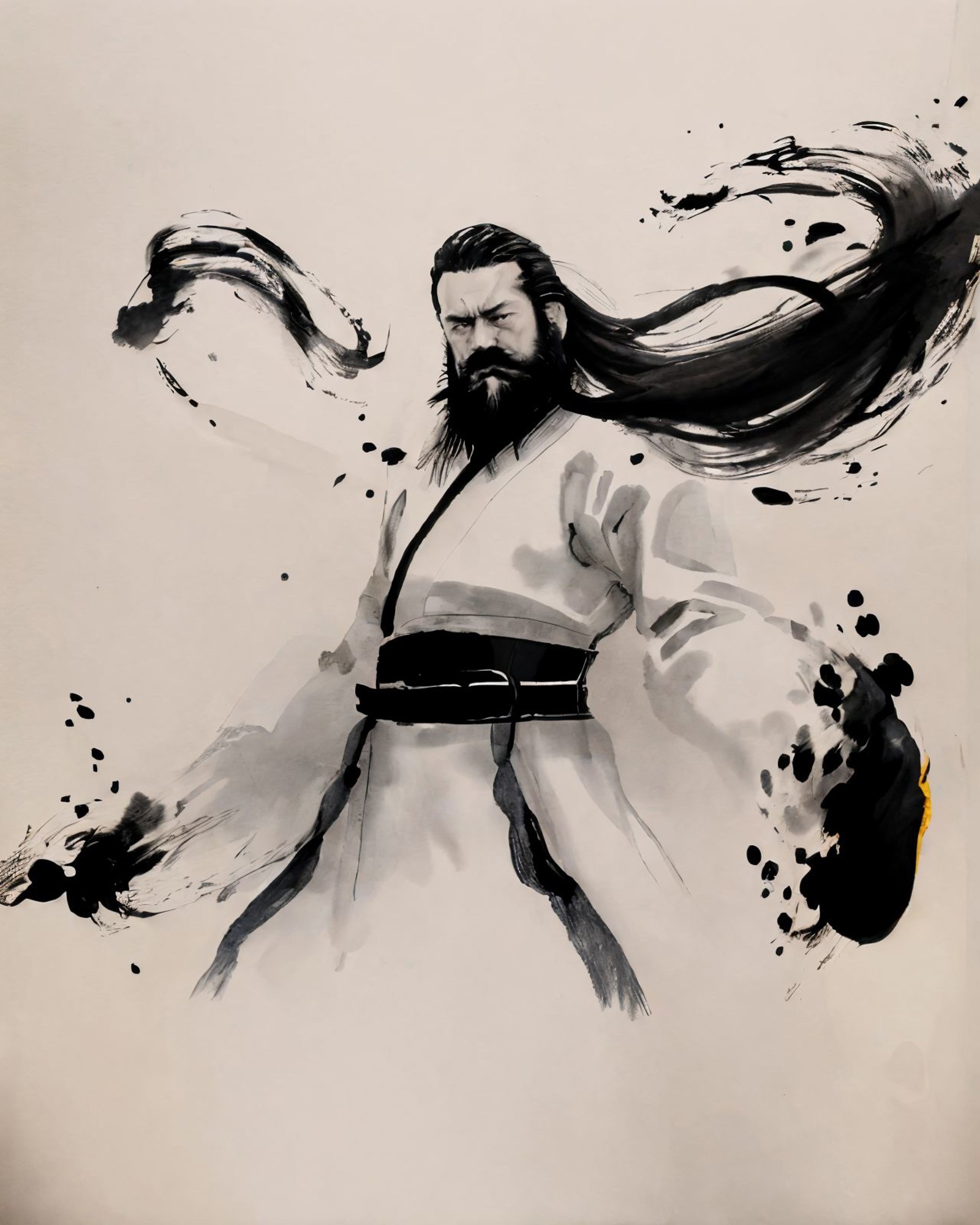 3242703439-_lora_zyd232_InkStyle_v1_0_1.2_ zydink, monochrome, ink sketch, 1boy, asian (middle age man), (long beard, facial hair), fightin.jpg